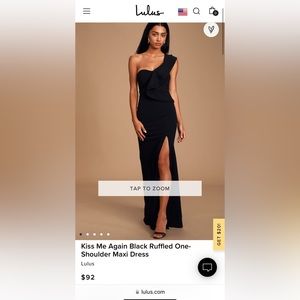 Lulu’s Black ruffled one shoulder dress